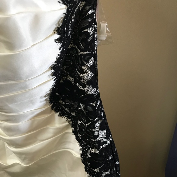 David’s Bridal Strapless Satin and Lace Dress - Picture 2 of 8